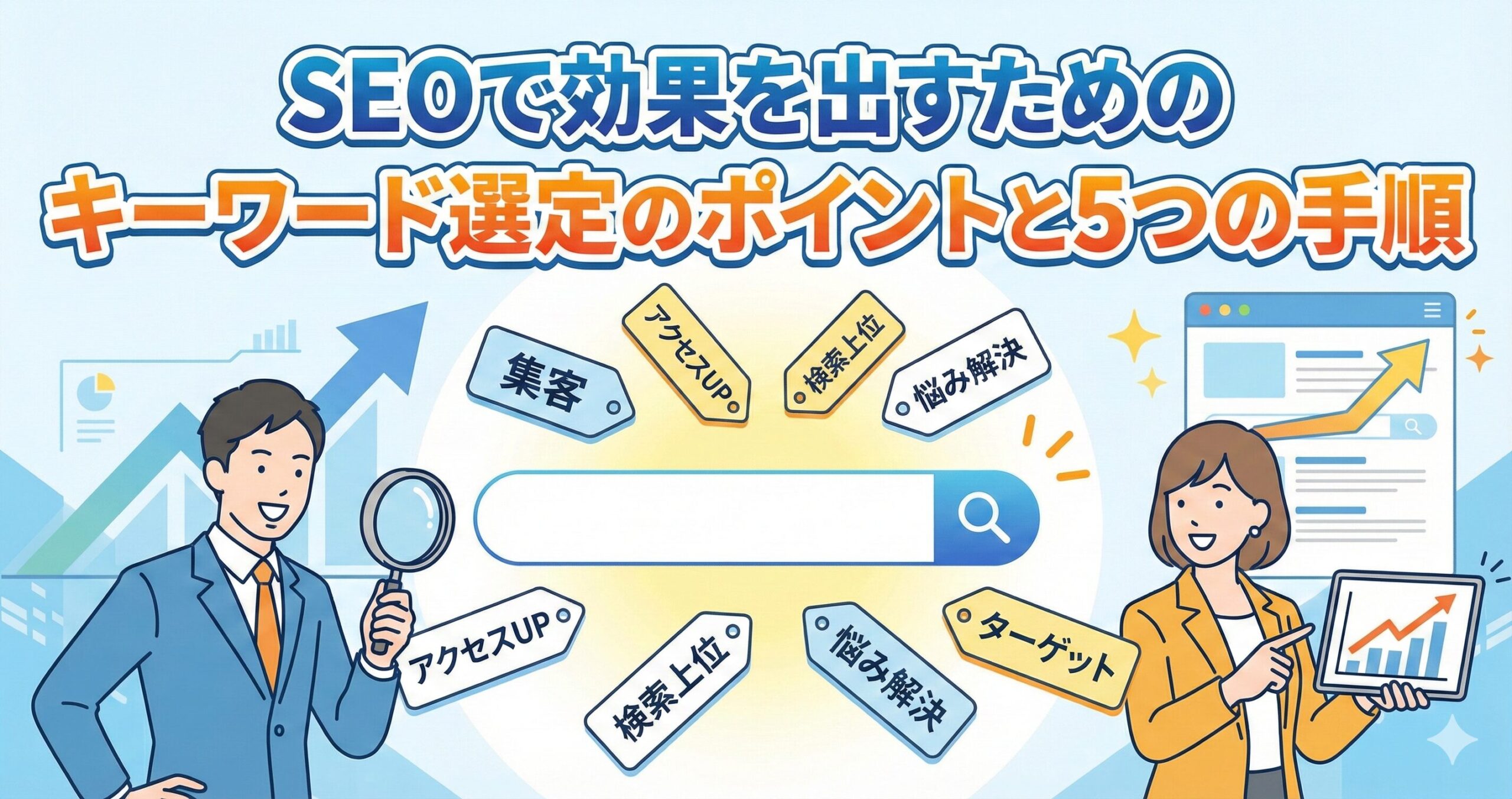 SEOで効果を出すためのキーワード選定のポイントと5つの手順サムネイル画像