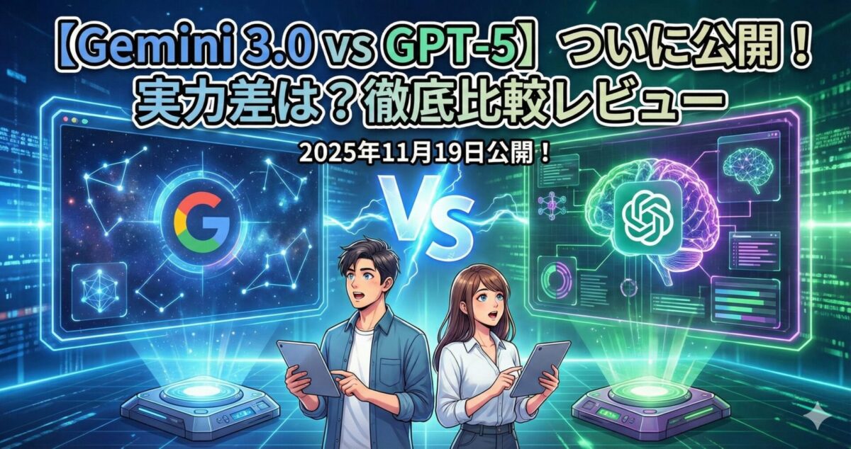 【Gemini 3.0 vs GPT-5】ついに公開！実力差は？徹底比較レビュー