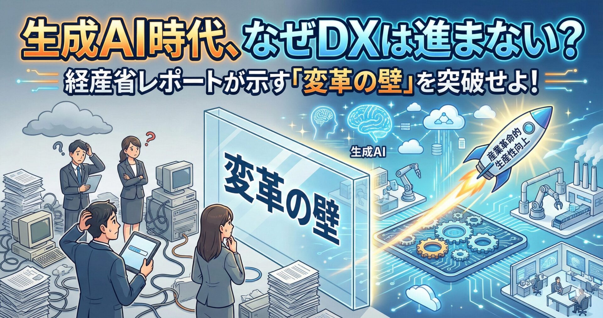 生成AI時代なのに、なぜ社内DXは進まない？経産省の最新レポートが示す「DX変革の壁」サムネイル画像