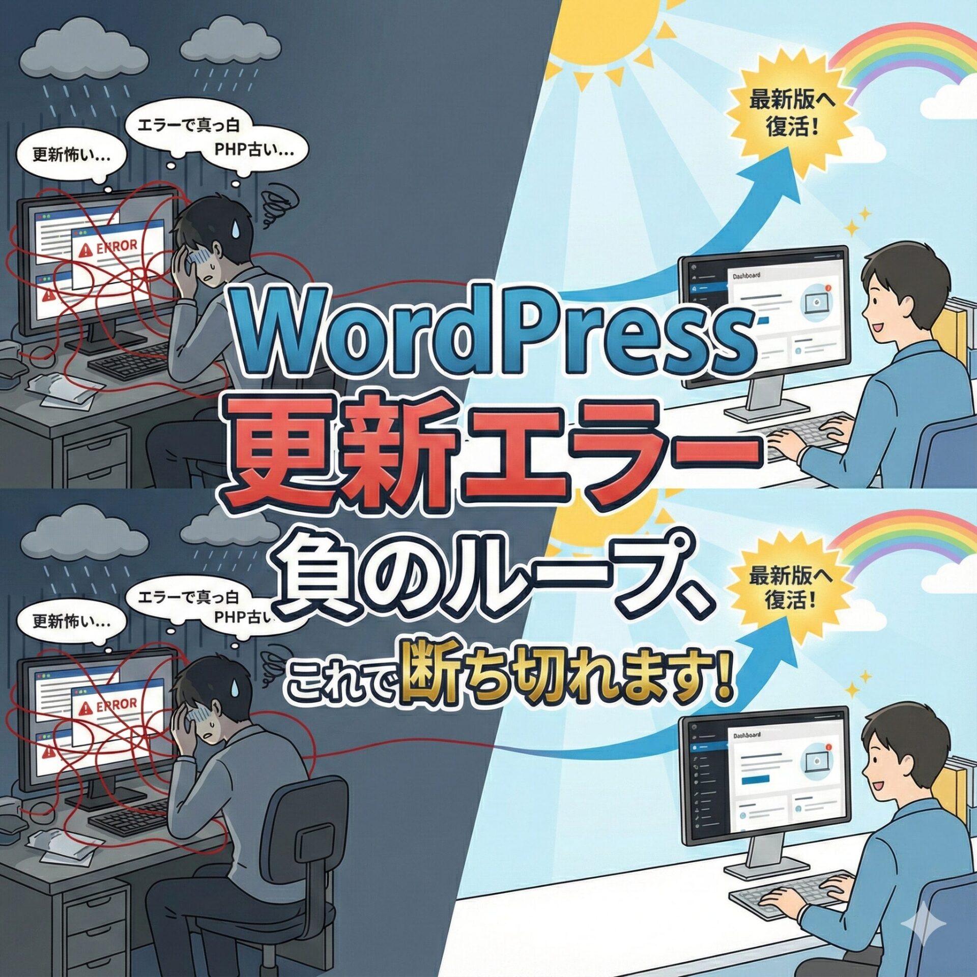 【WordPress】「更新エラーで何年も放置…」その負のループ、これで断ち切れます!