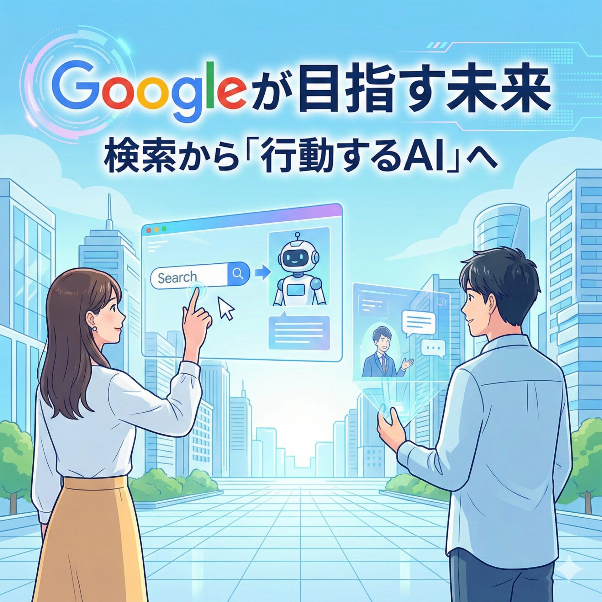 Googleが目指す未来とは？「検索」から「行動するAI」への進化を解説サムネイル画像