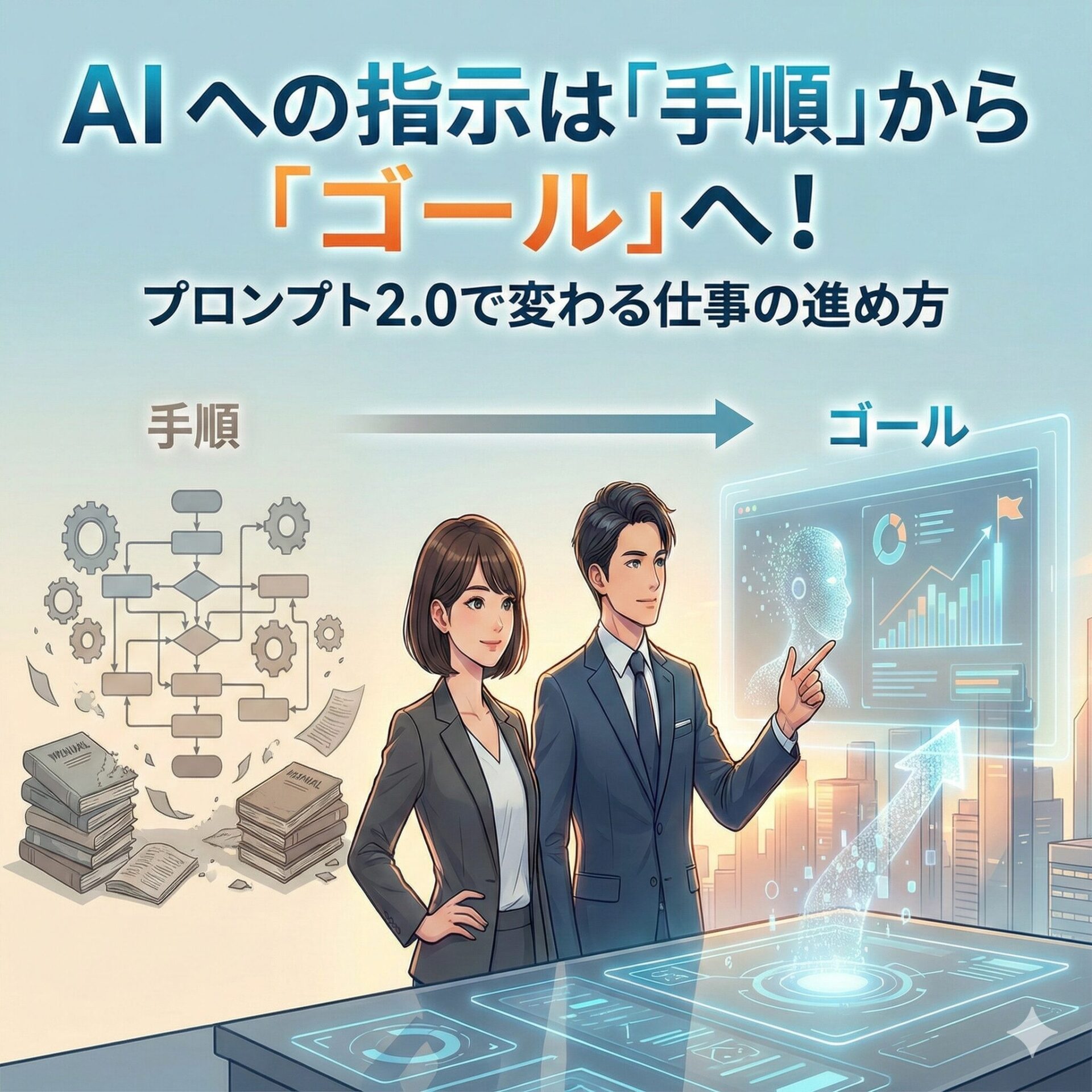 AIへの指示は「手順」から「ゴール」へ！プロンプト2.0で変わる仕事の進め方サムネイル画像