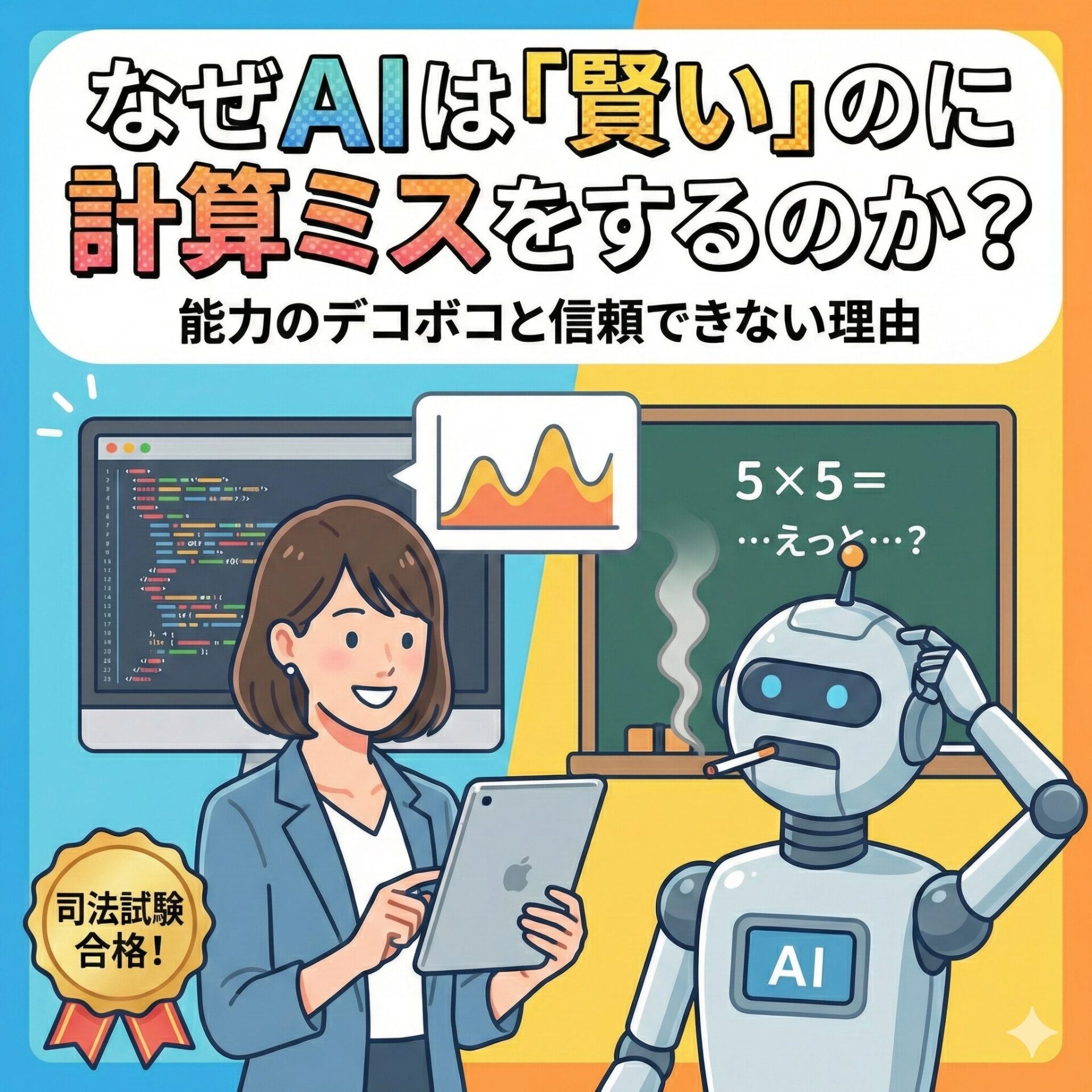 なぜAIは「賢い」のに計算ミスをするのか？能力のデコボコと信頼できない理由サムネイル画像