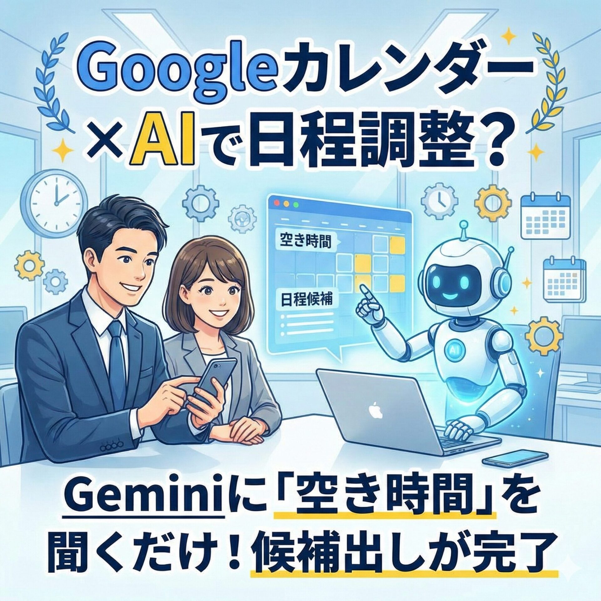 Googleカレンダー×AIで日程調整？Geminiに「空き時間」を聞くだけで候補出しが完了する仕組みサムネイル画像