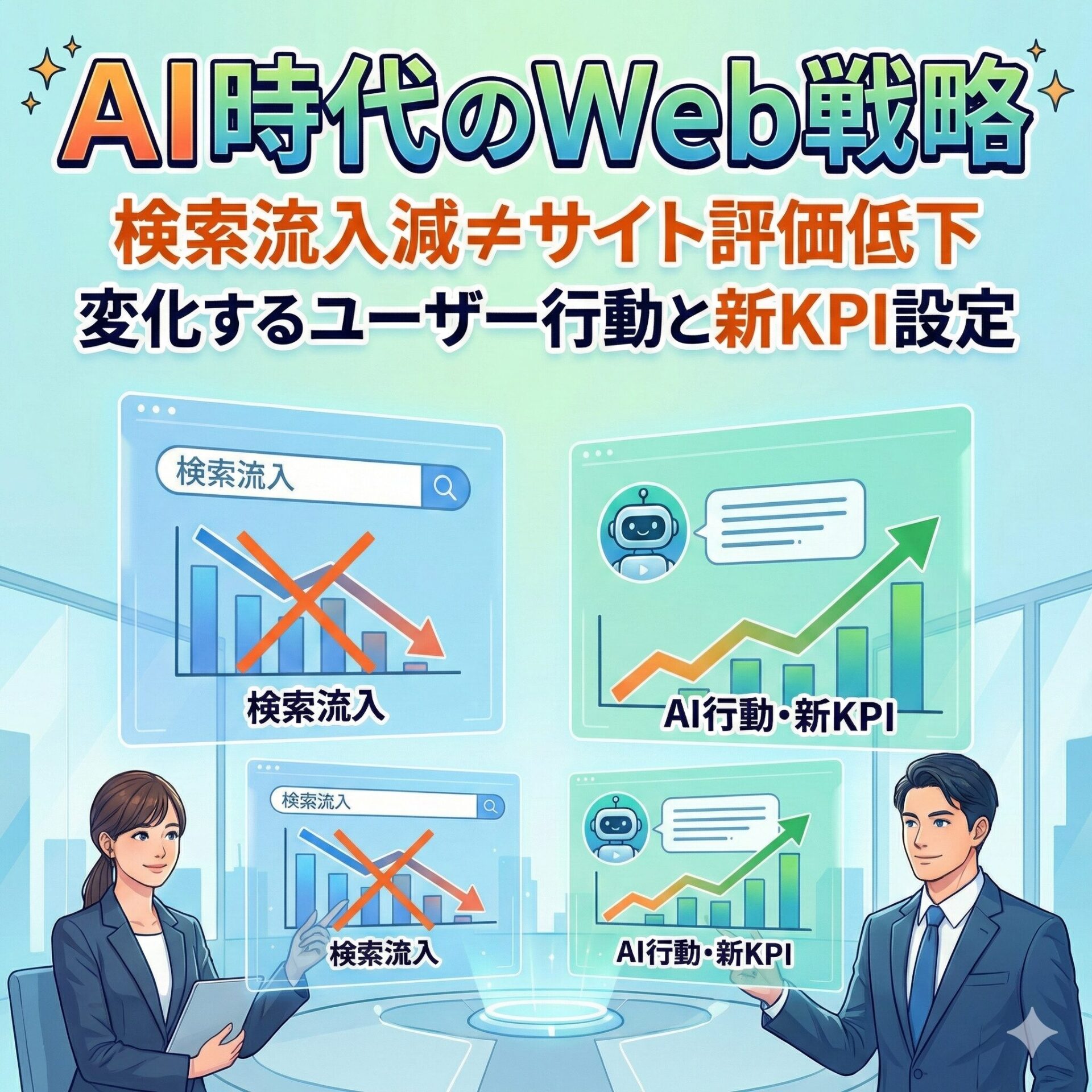 【AI時代のWeb戦略】検索流入減はサイト評価の低下ではない？変化するユーザー行動と新KPI設定サムネイル画像