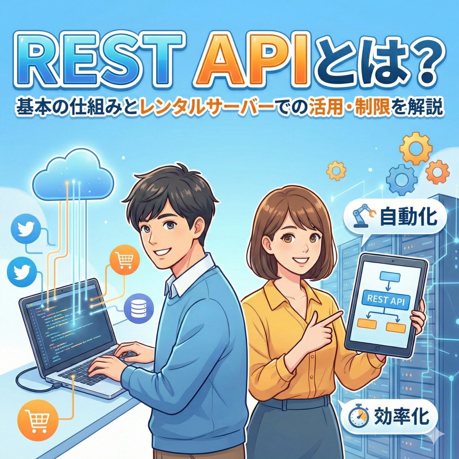 REST APIとは？基本の仕組みとレンタルサーバーでの活用・制限について解説サムネイル画像