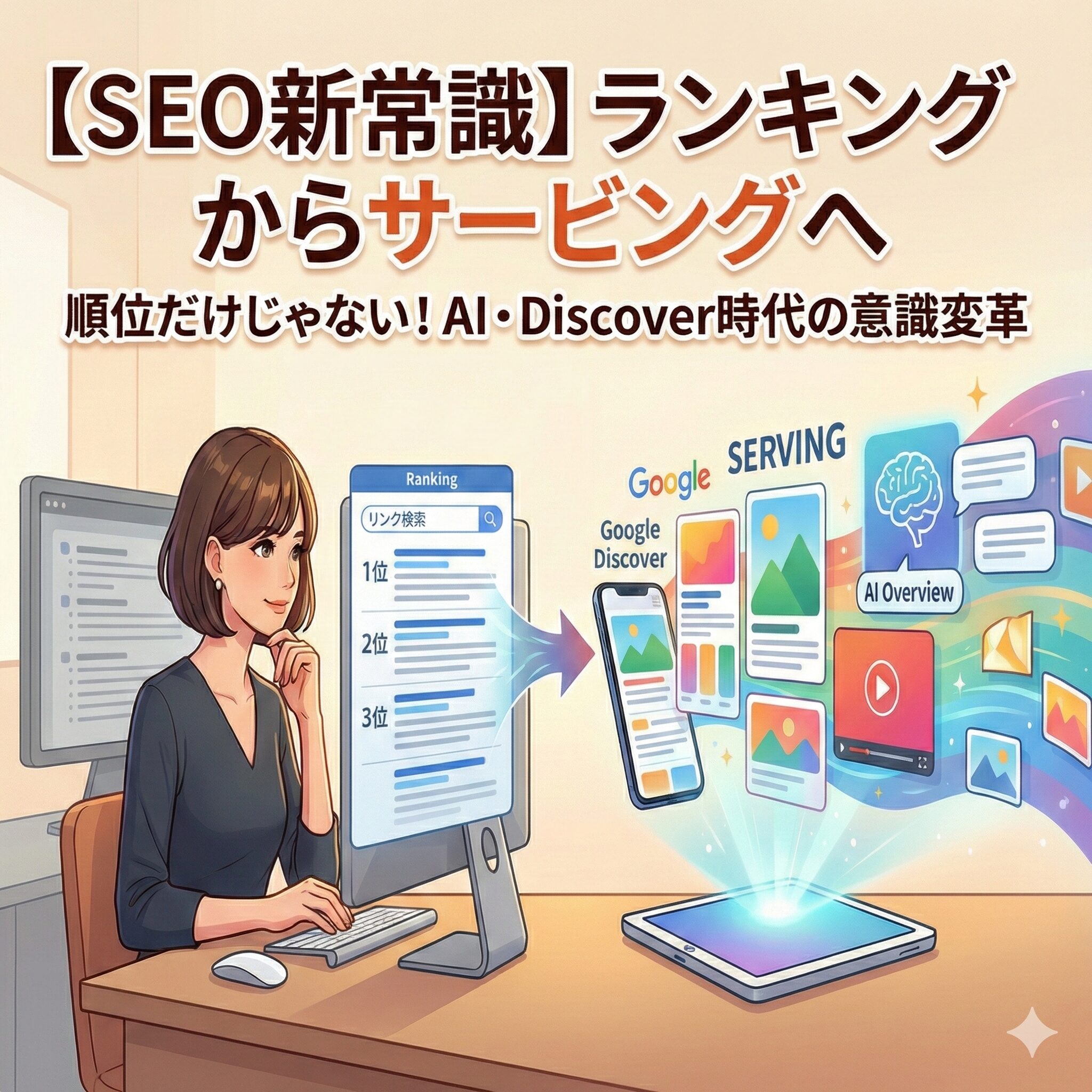 【SEO新常識】順位だけ追っていませんか？「ランキング」から「サービング」への意識変革サムネイル画像