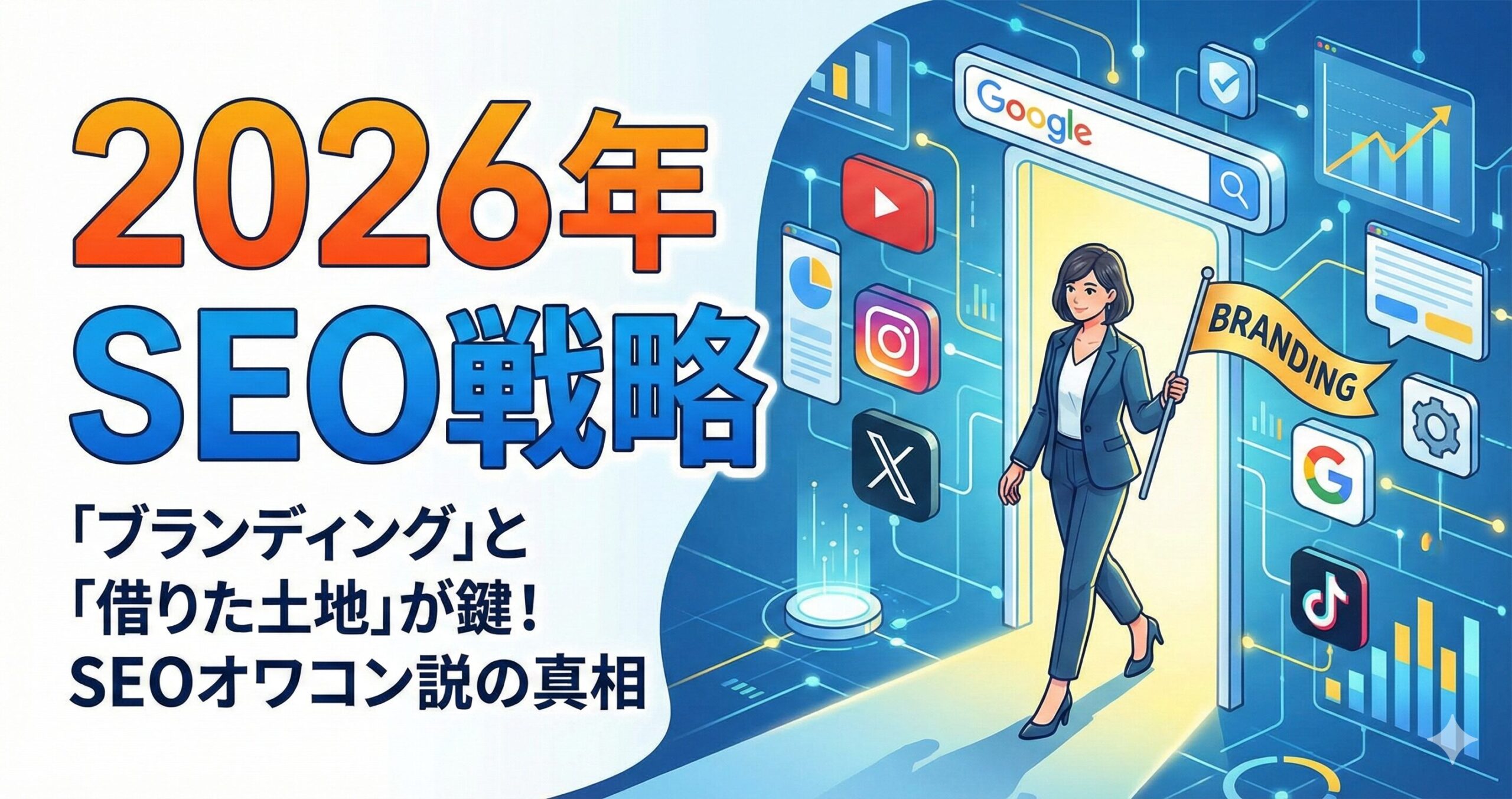 2026年のSEO戦略は「ブランディング」と「借りた土地」が鍵！SEOオワコン説の真相サムネイル画像