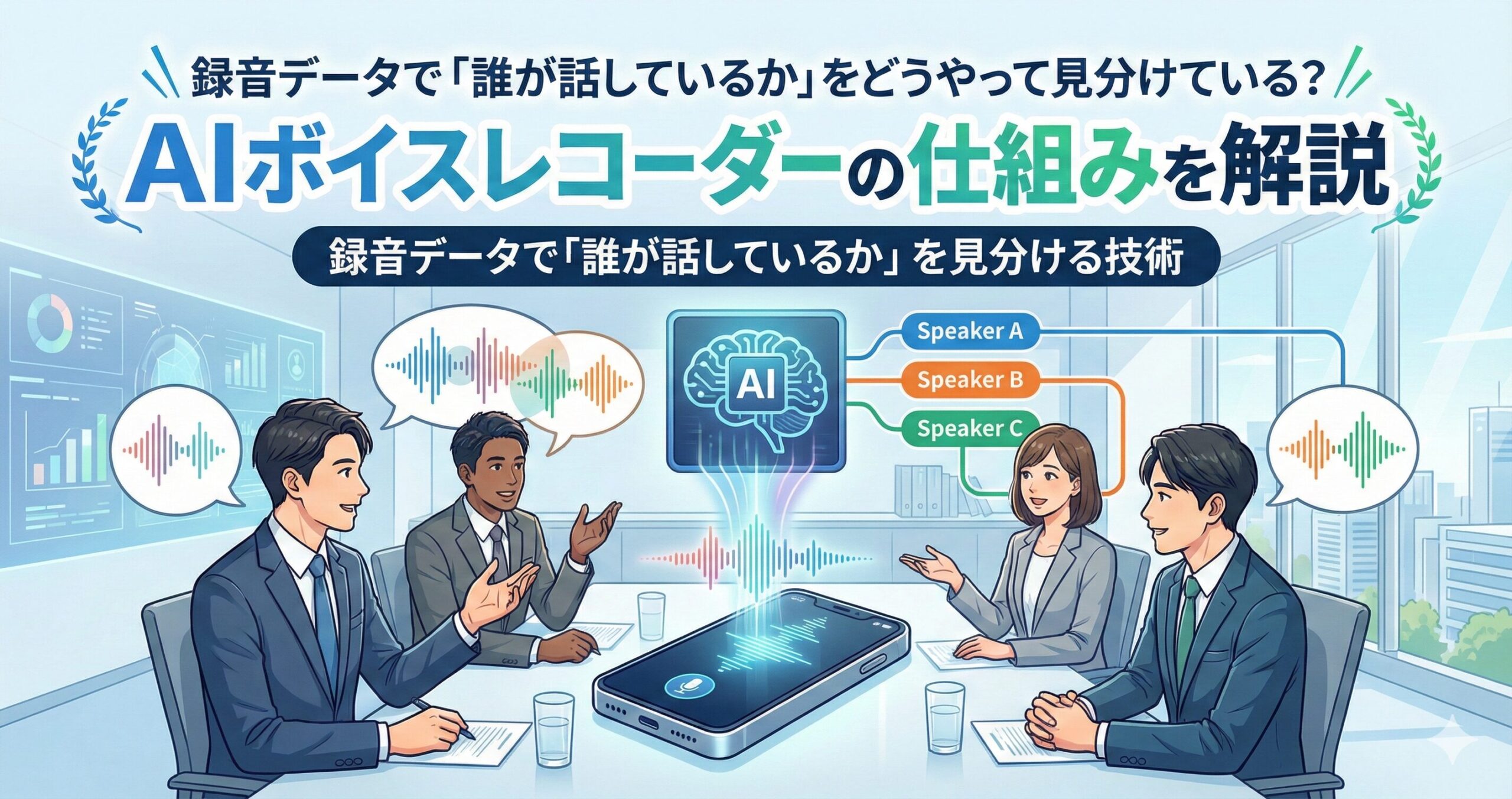 録音データで「誰が話しているか」をどうやって見分けている？AIボイスレコーダーの仕組みを解説サムネイル画像