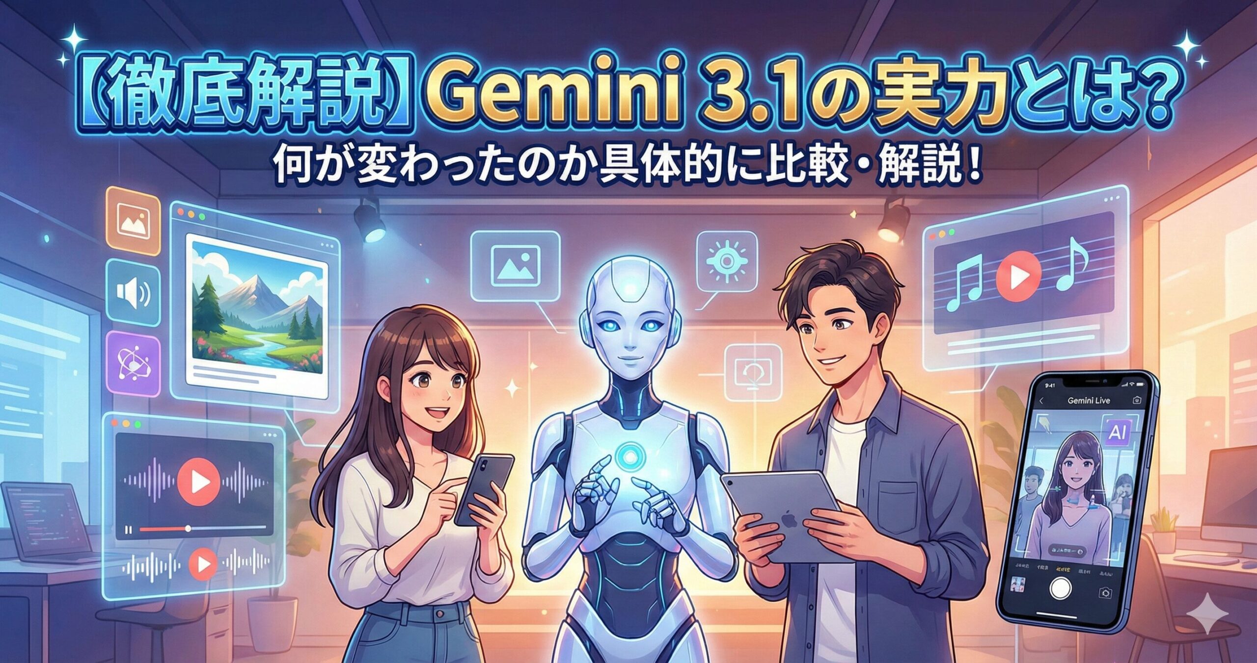 【徹底解説】Gemini 3.1の実力とは？何が変わったのか具体的に比較・解説！サムネイル画像