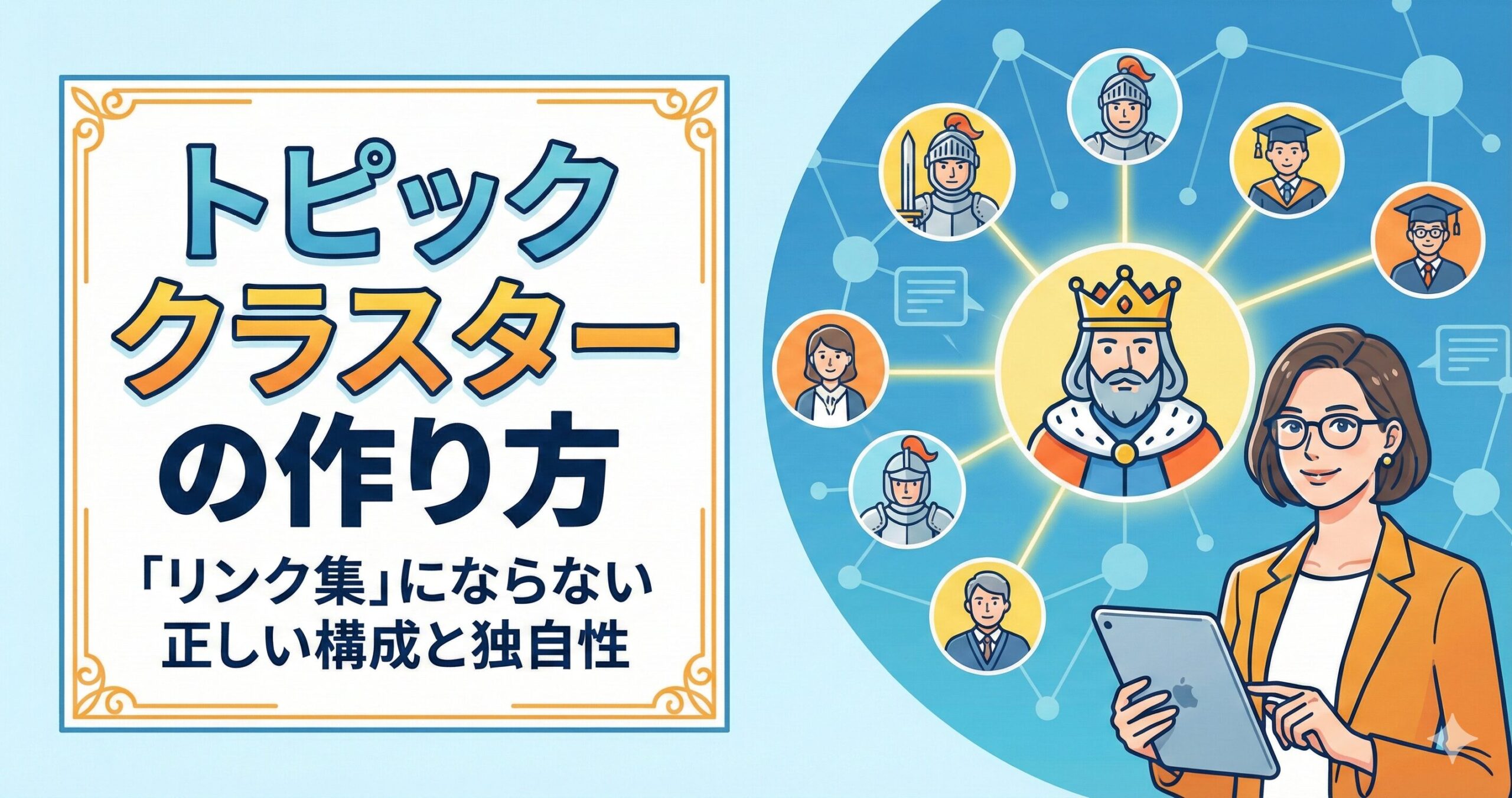 トピッククラスターの作り方｜「リンク集」にならないための正しい構成と独自性の出し方サムネイル画像