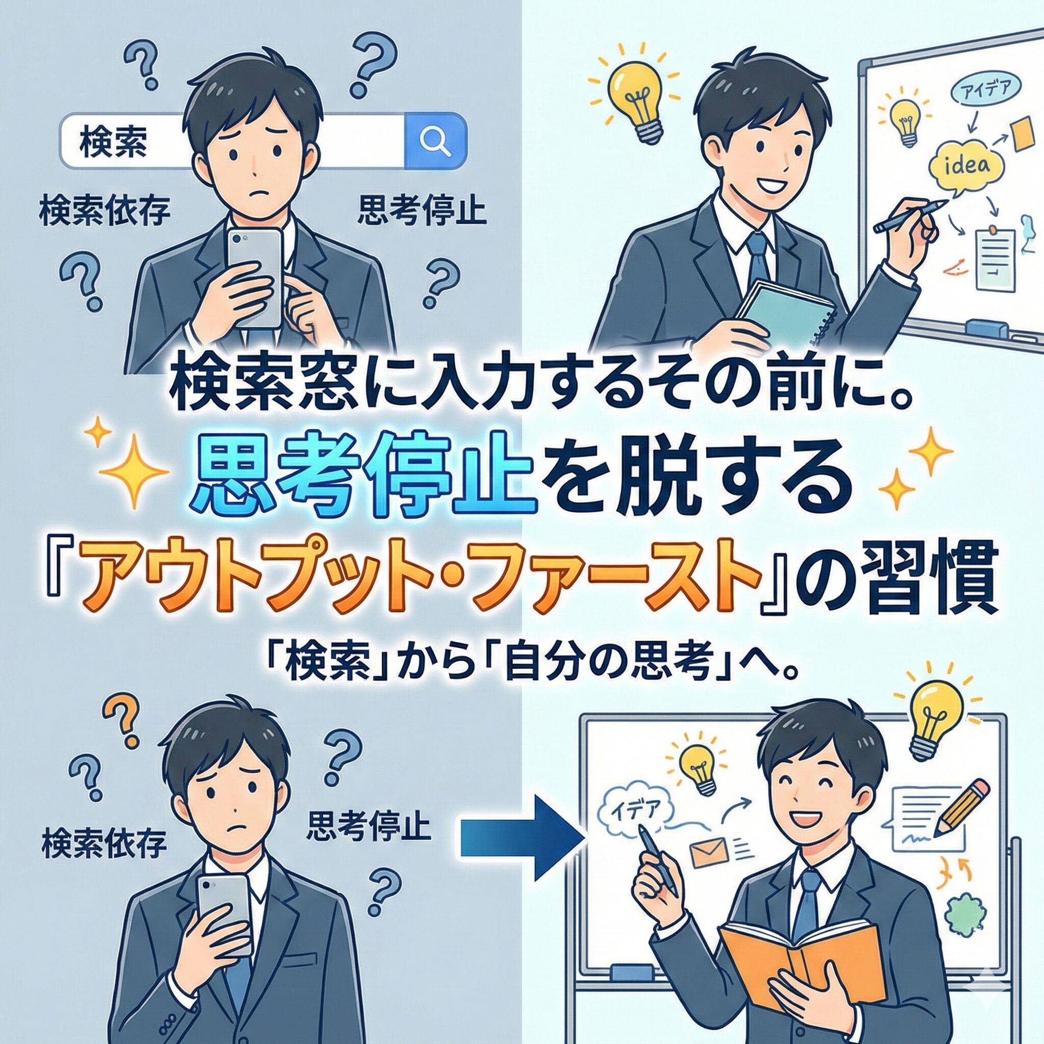 検索窓に入力するその前に。思考停止を脱する「アウトプット・ファースト」の習慣サムネイル画像