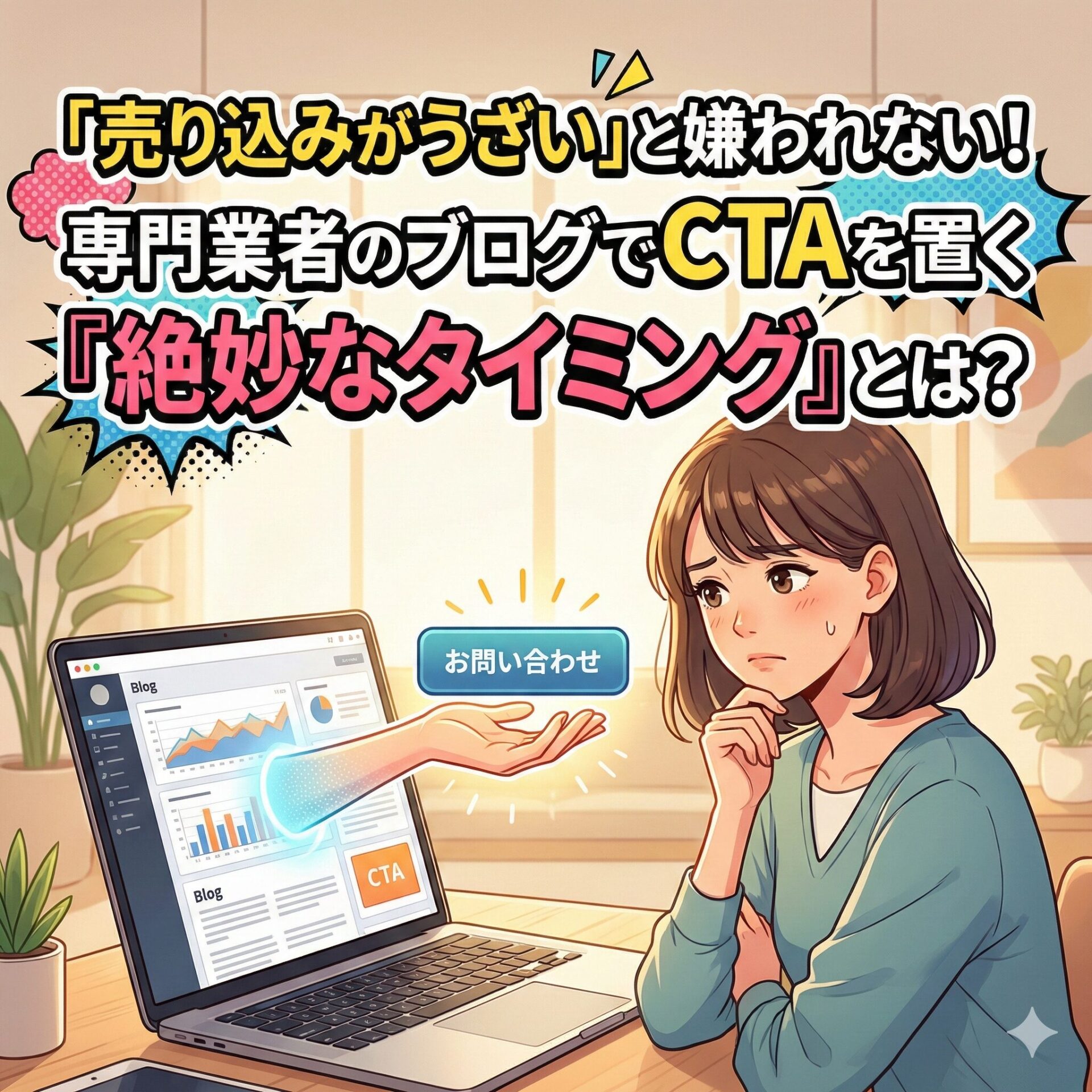 「売り込みがうざい」と嫌われない!専門業者のブログでCTAを置く『絶妙なタイミング』とは?