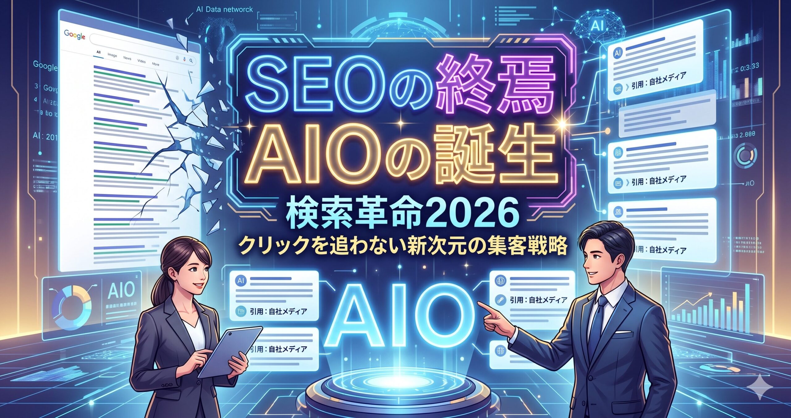 【検索革命2026】SEOの終焉と「AIO」の誕生。クリックを追わない新次元の集客戦略サムネイル画像