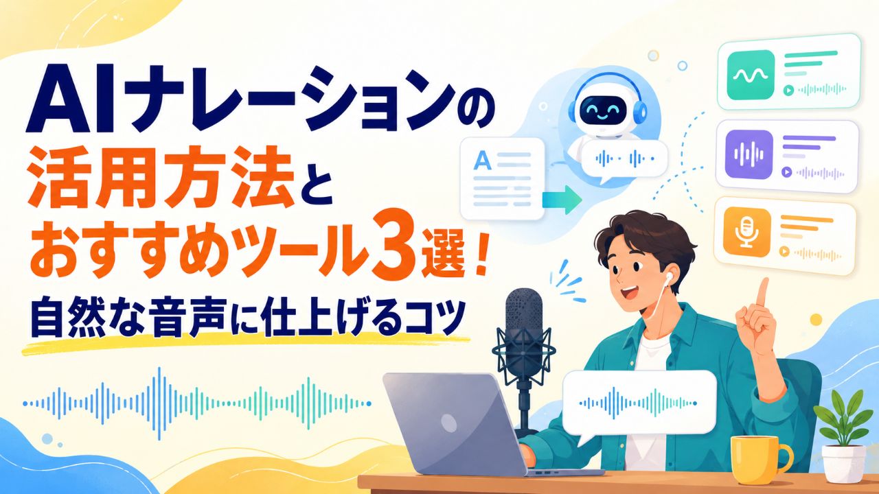 AIナレーションの活用方法とおすすめツール3選！自然な音声に仕上げるコツサムネイル画像