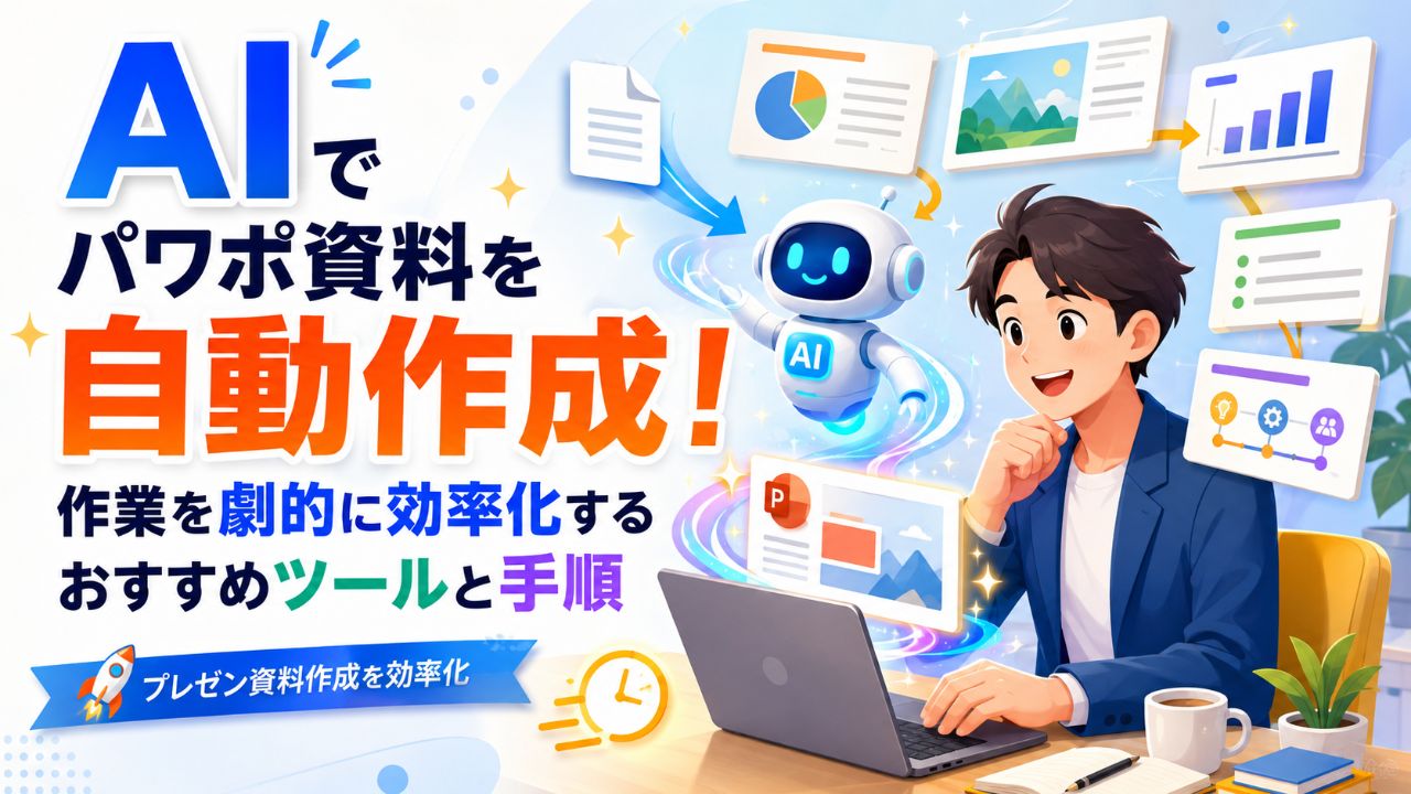 AIでパワポ資料を自動作成！作業を劇的に効率化するおすすめツールと手順サムネイル画像