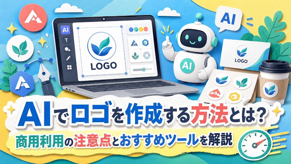 AIでロゴを作成する方法とは？商用利用の注意点とおすすめツールを解説サムネイル画像