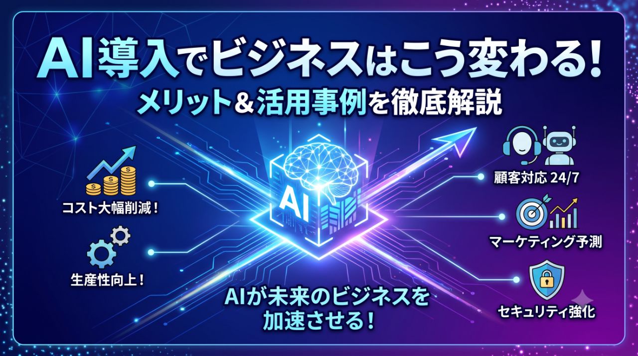AI導入でビジネスはどう変わる？具体的な活用事例とメリットを徹底解説サムネイル画像