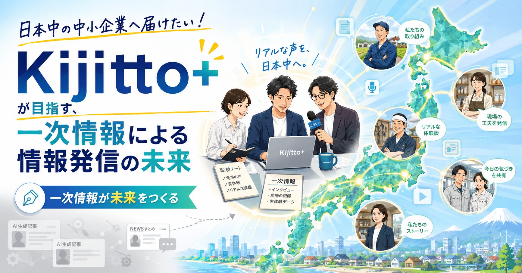 日本中の中小企業へ届けたい！「Kijitto+」が目指す、一次情報による情報発信の未来サムネイル画像