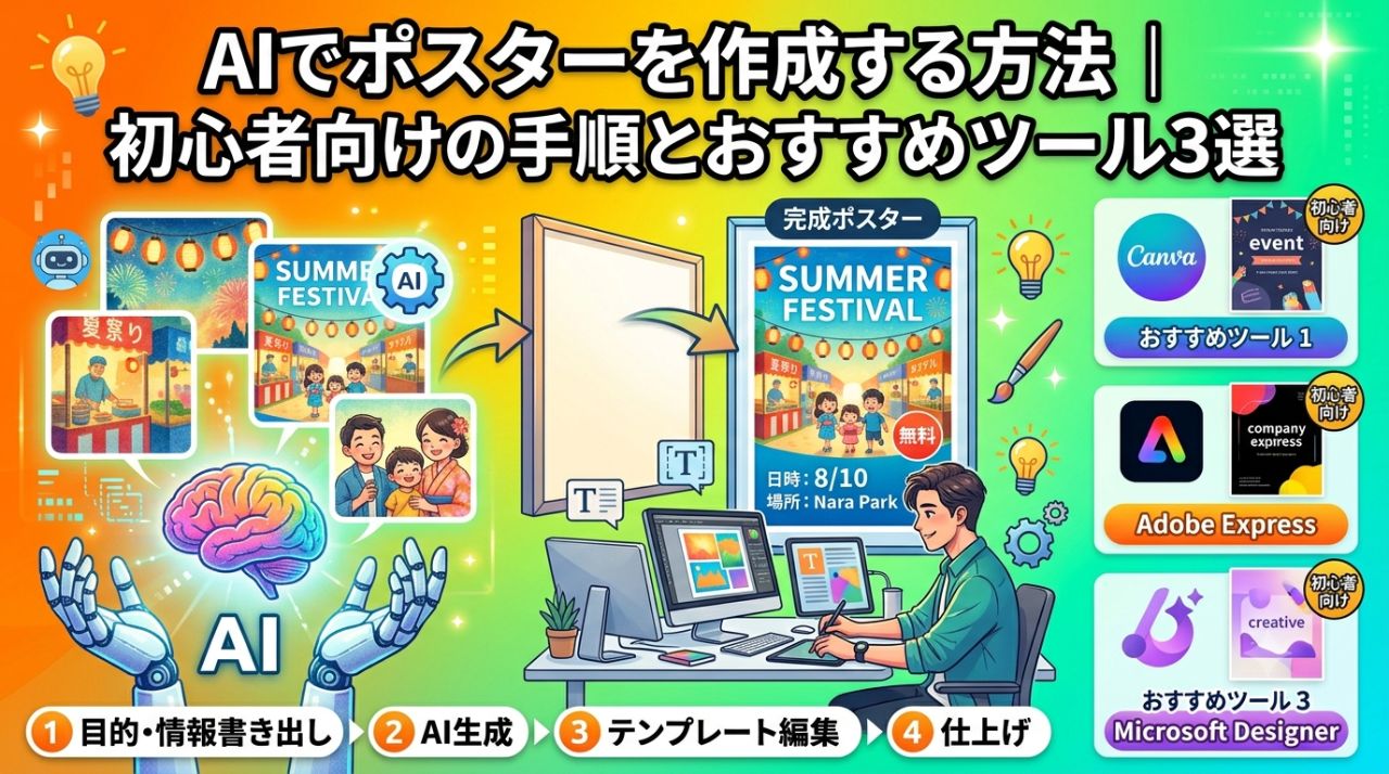 AIでポスターを作成する方法｜初心者向けの手順とおすすめツール3選サムネイル画像